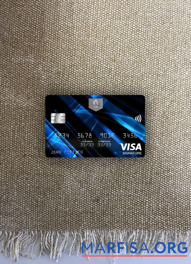 Downloadable USA USAA bank visa signature card photolook front example